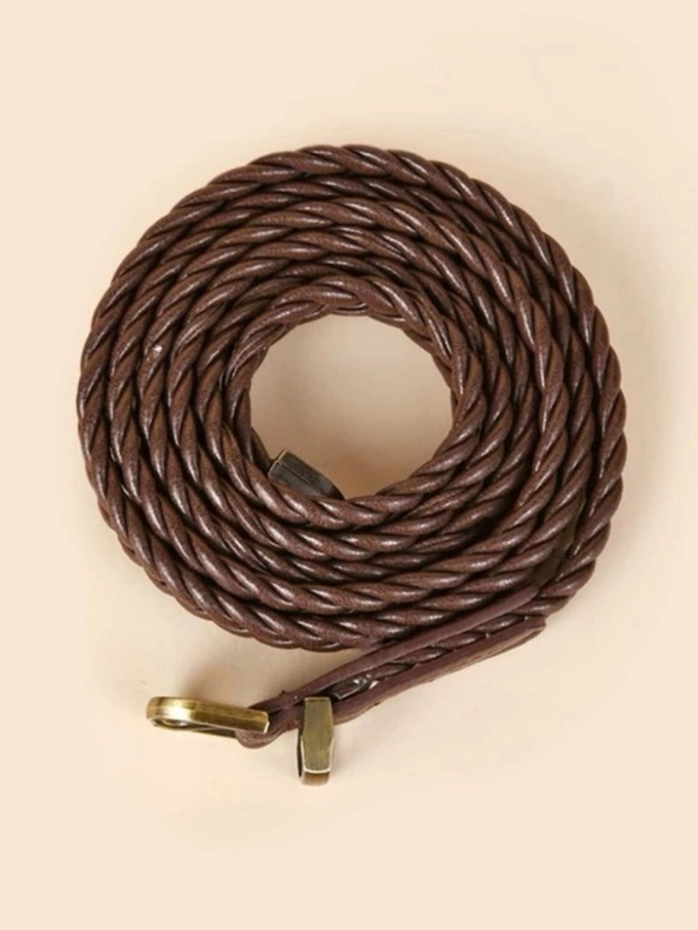 New Skinny Coffee Brown Woven Belt